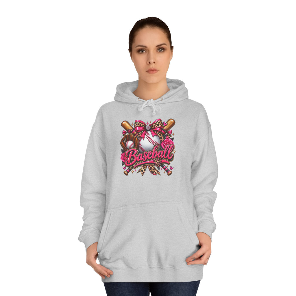 Baseball Heart Graphic Hoodie – Pink Softball/Baseball Team Pullover