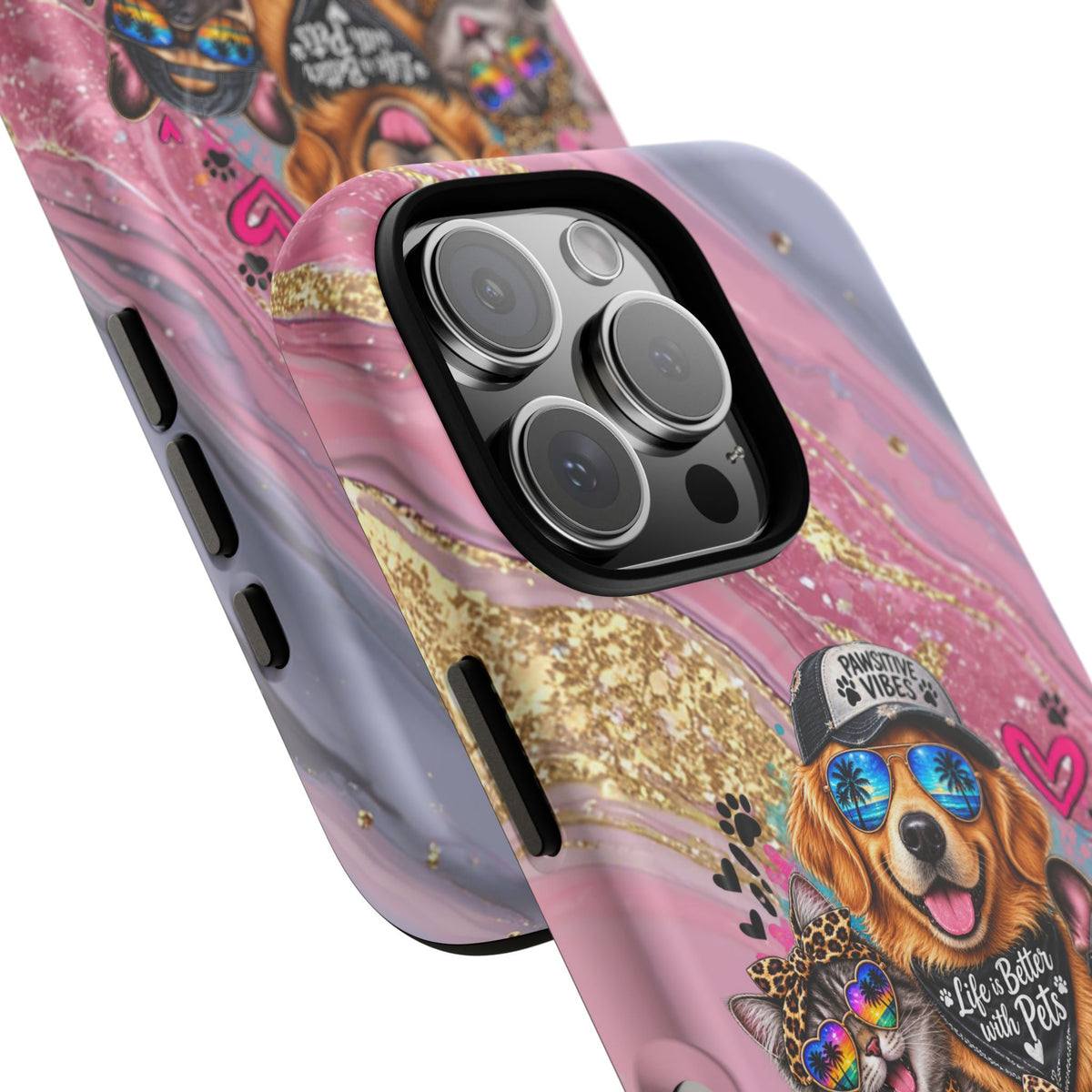 Tough Magnetic Case — Colorful ‘Life Is Better With Pets’ Dog & Cat Phone Cover