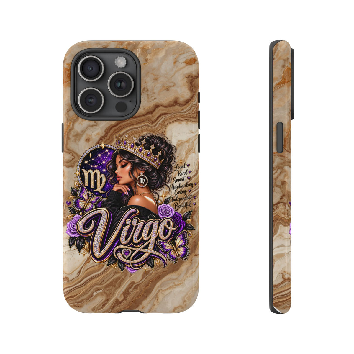 Virgo Zodiac Phone Case — Elegant Marble Astrological Design