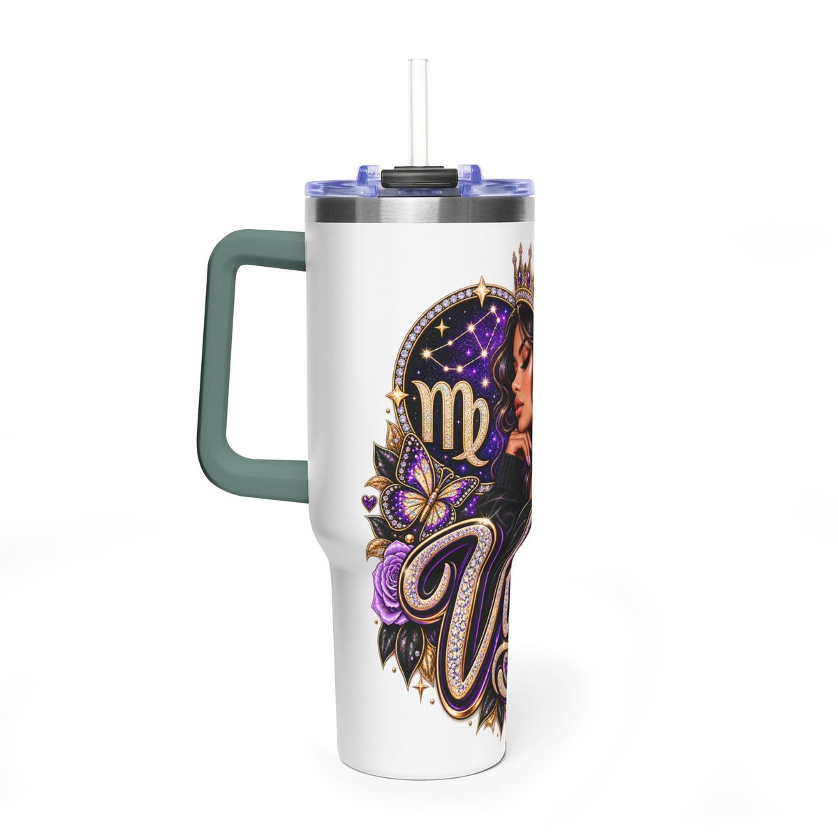 Virgo Zodiac 40oz Thermal Tumbler - Queen Virgo Astrology Travel Mug