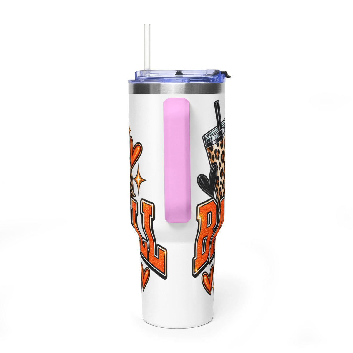 Basketball Mom Leopard Bow 40oz Vacuum Tumbler