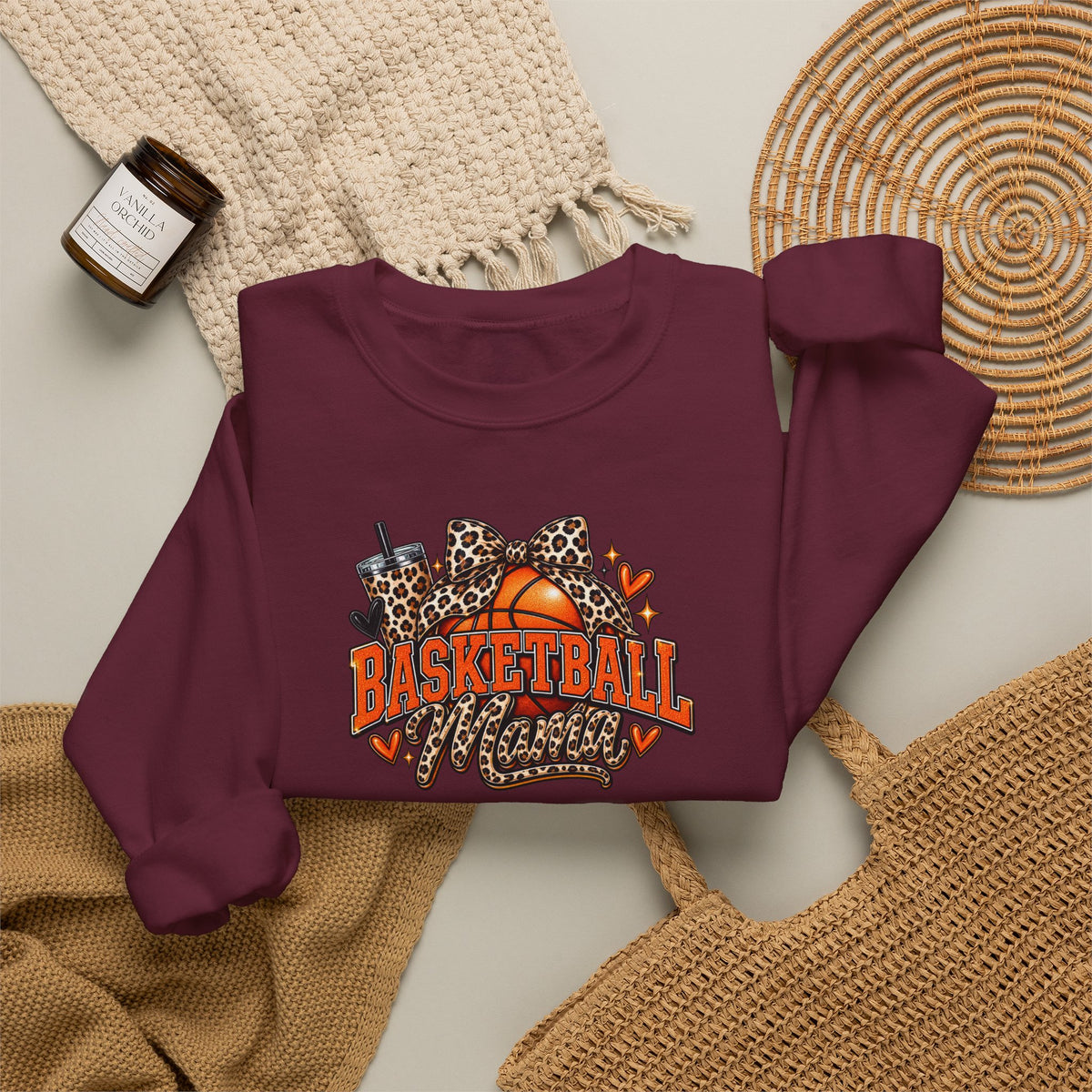 Basketball Leopard Print Crewneck Sweatshirt
