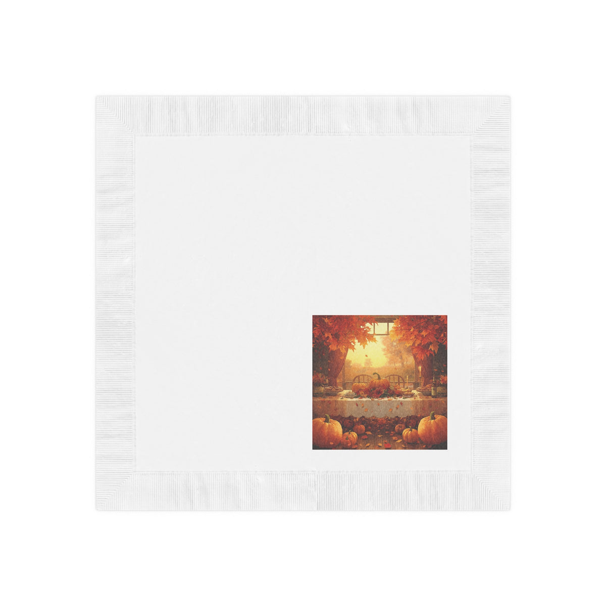 Autumn Harvest Cocktail Napkins — Pumpkin & Fall Table Scene