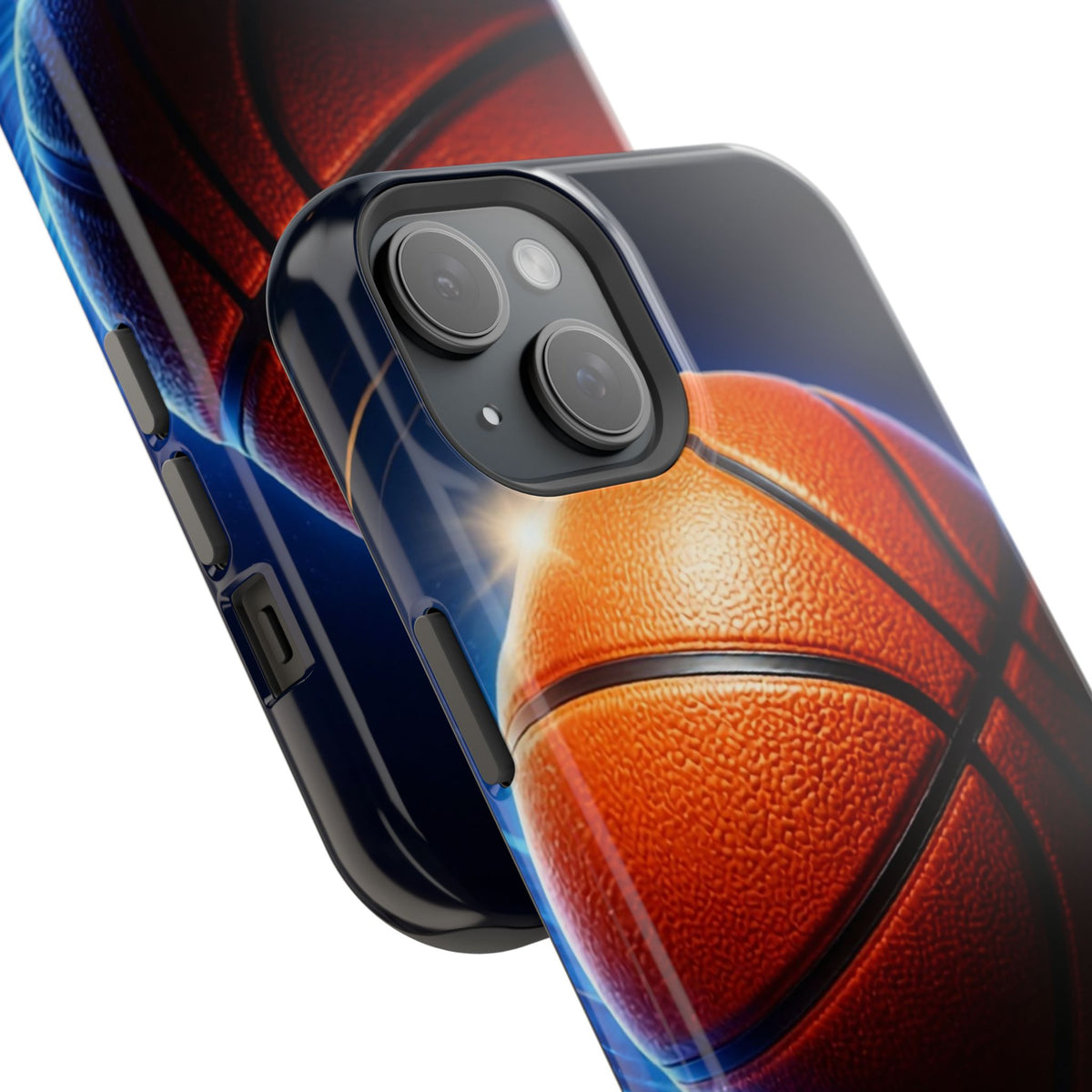 Basketball Magnetic Impact-Resistant Phone Case — Neon Court Design
