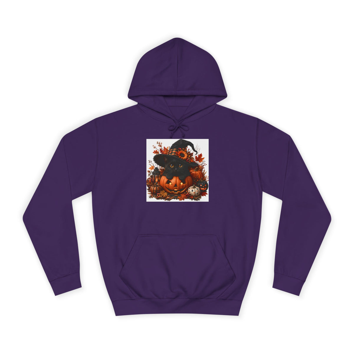 Halloween Pumpkin Witch Hoodie — Cute Spooky Fall College Sweatshirt