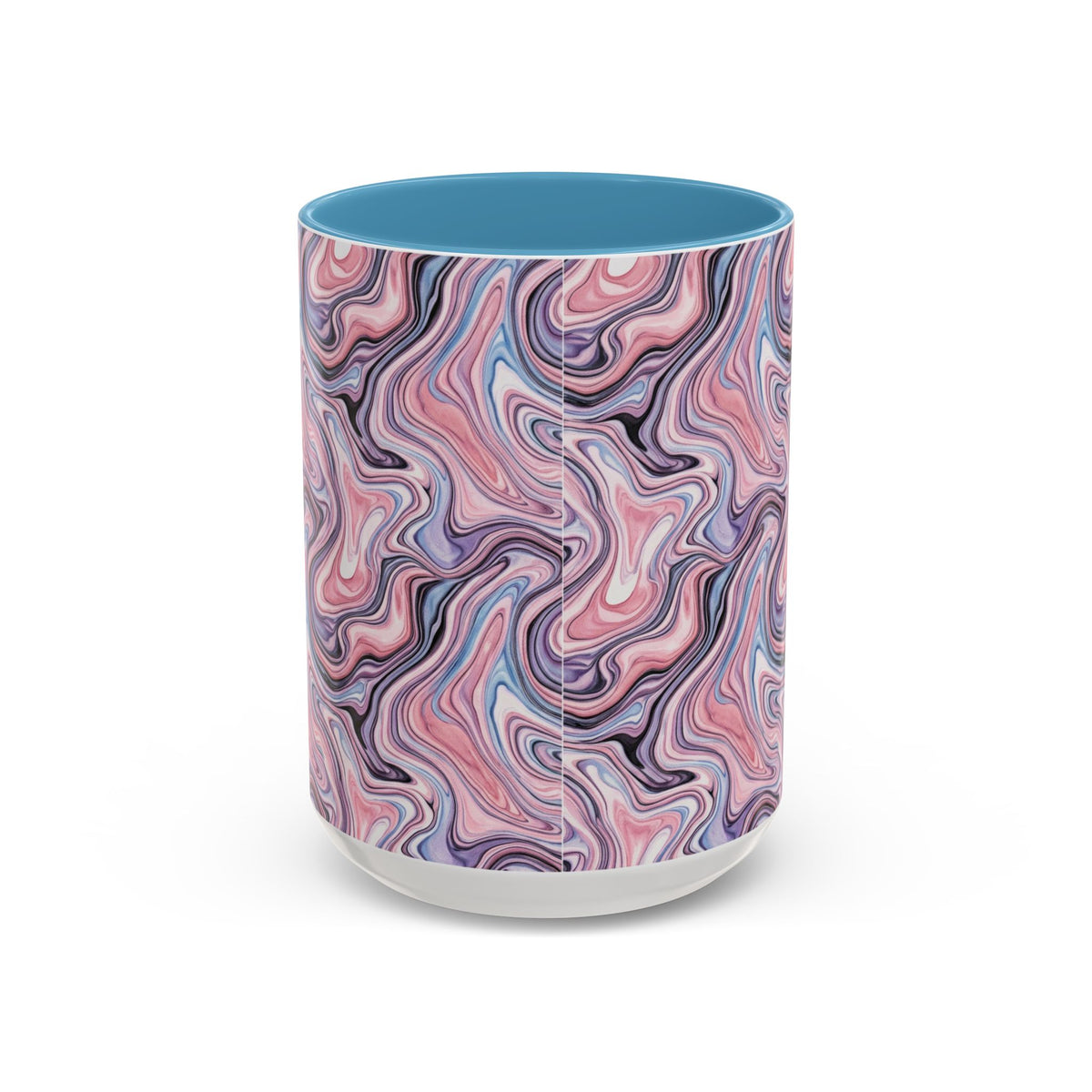 Pink Marble Swirl Accent Coffee Mug – 11/15oz