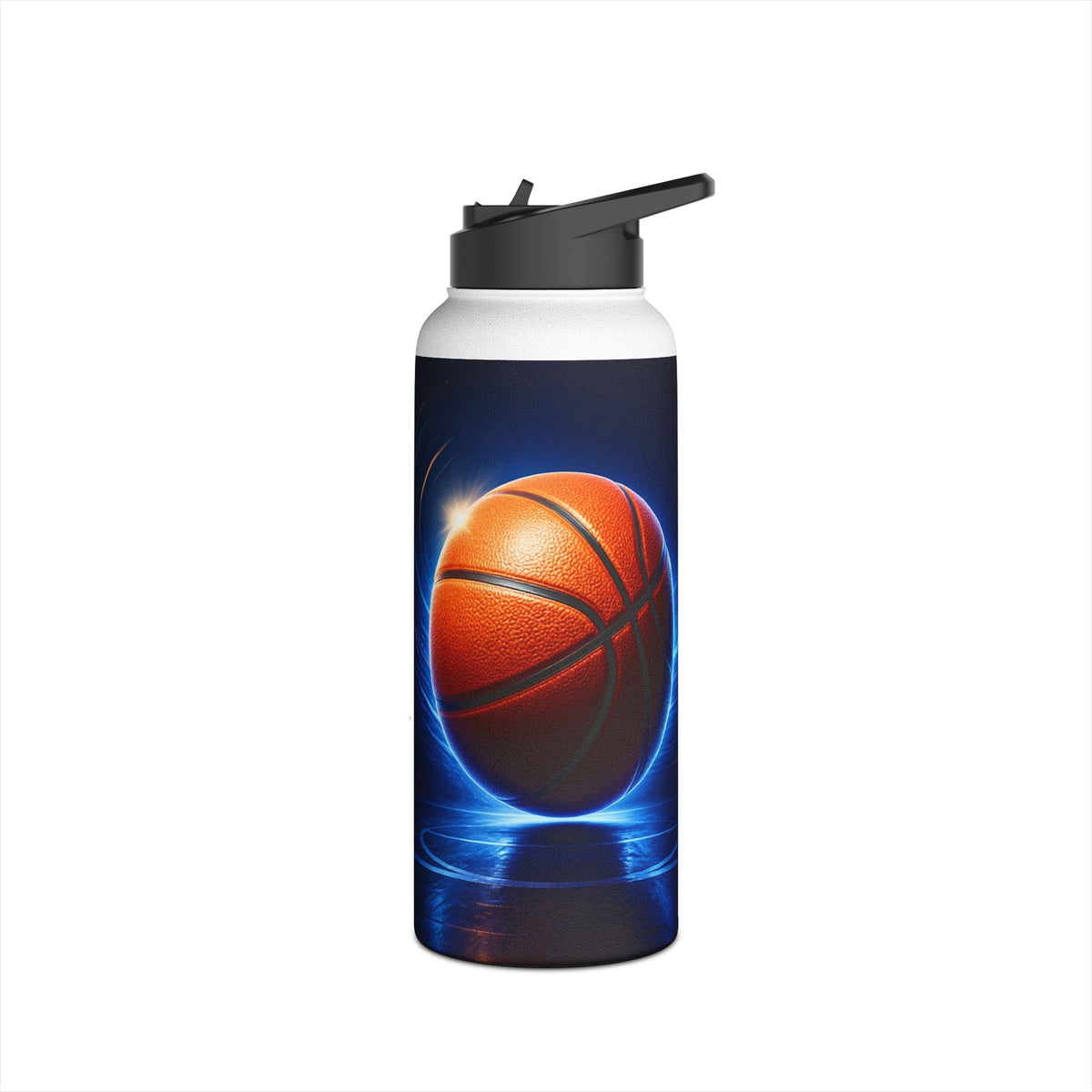 Basketball Stainless Steel Water Bottle — Electric Court Design