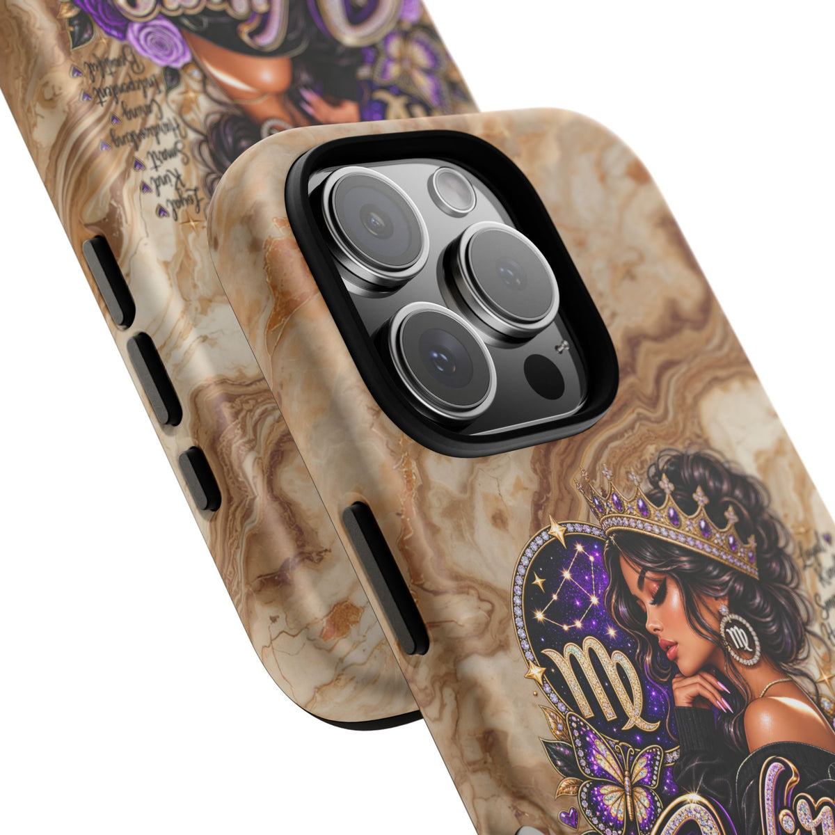 Virgo Zodiac Phone Case — Elegant Marble Astrological Design