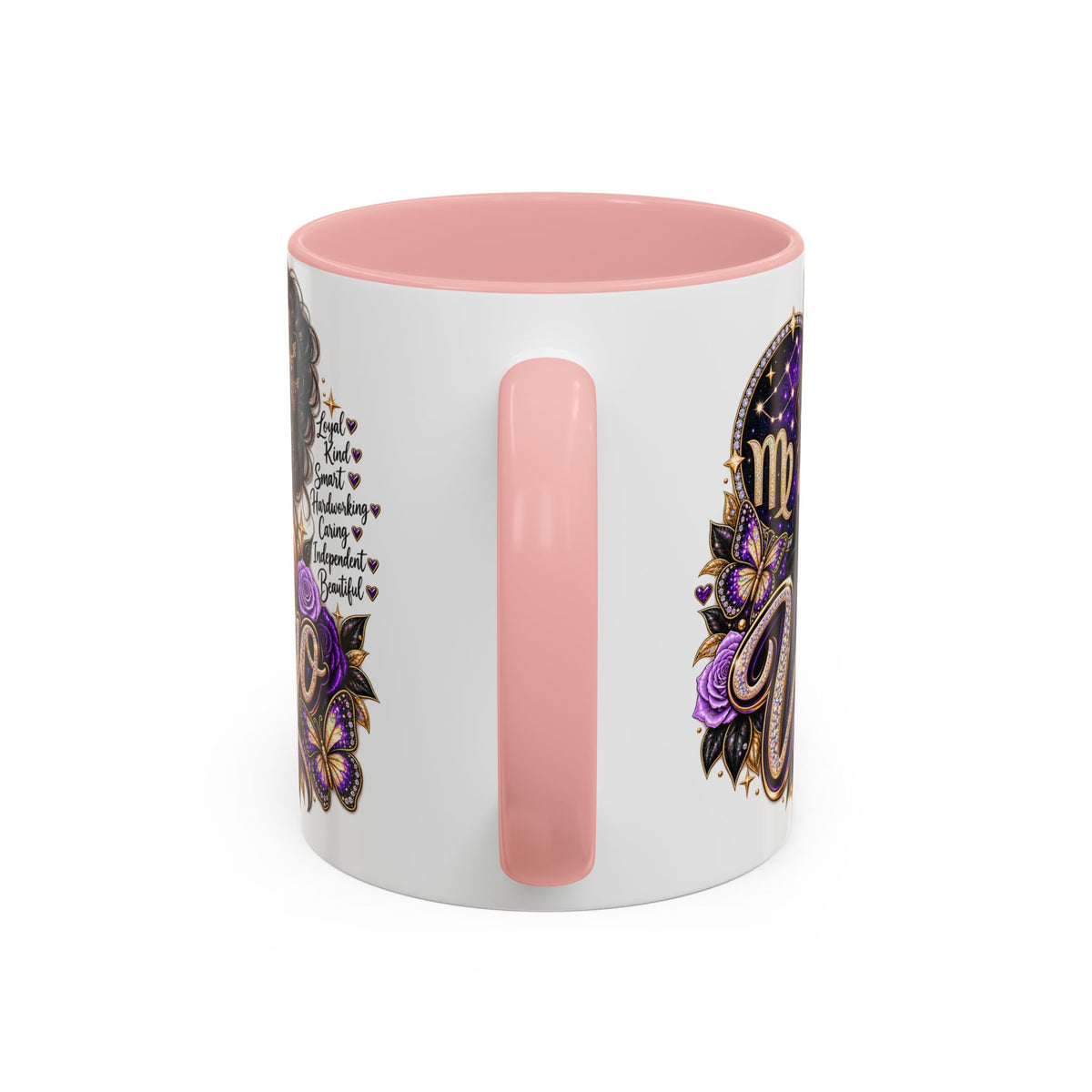 Virgo Zodiac Accent Coffee Mug — Purple Crowned Virgo Astrology Gift (11/15oz)