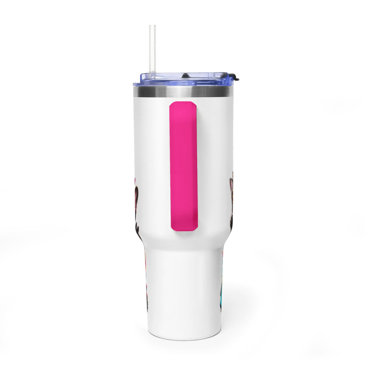 40oz Vacuum Tumbler — "Life is Better with Pets" Colorful Dog & Cat Travel Mug