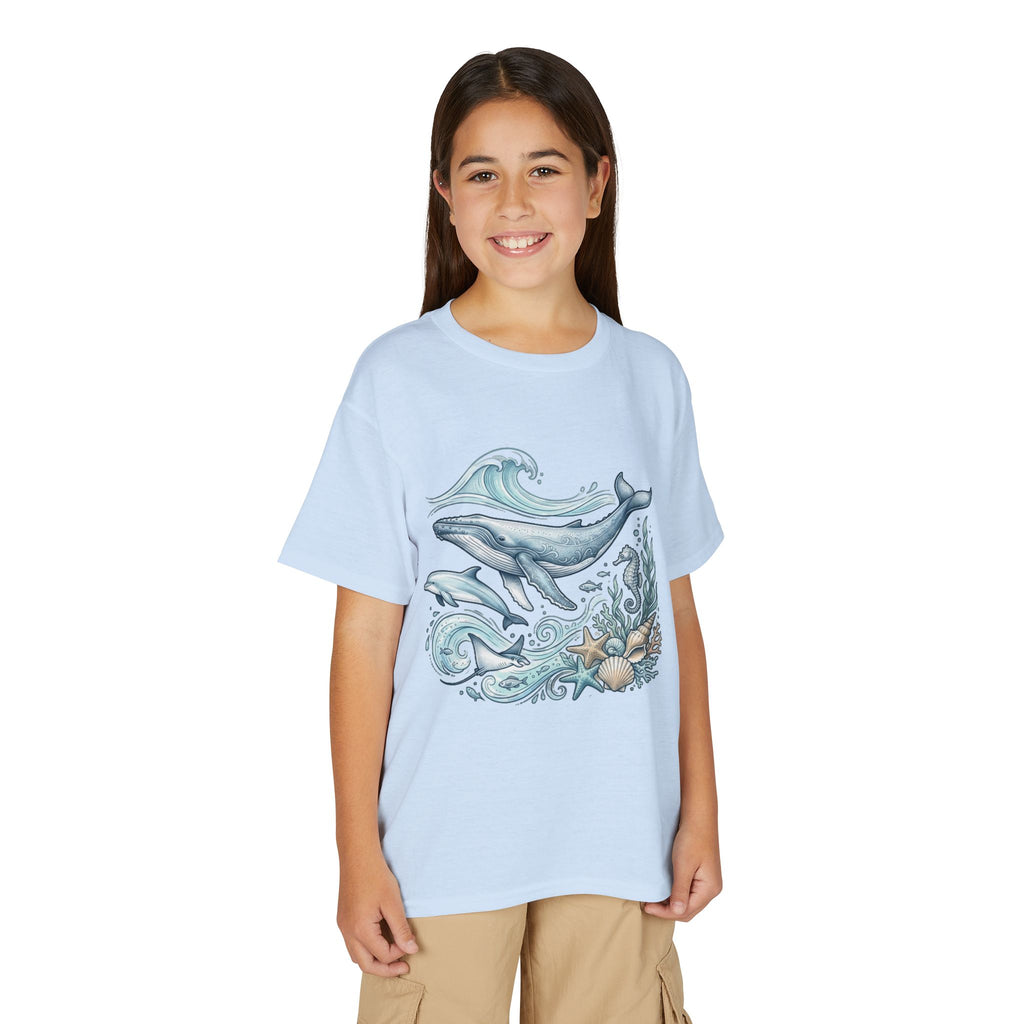 Kids' Ocean Whale Tees – Watercolor Whale & Sea Life Youth T‑Shirt