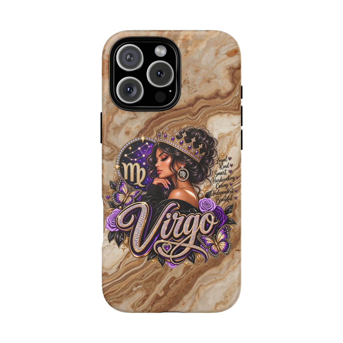 Virgo Zodiac Phone Case — Elegant Marble Astrological Design
