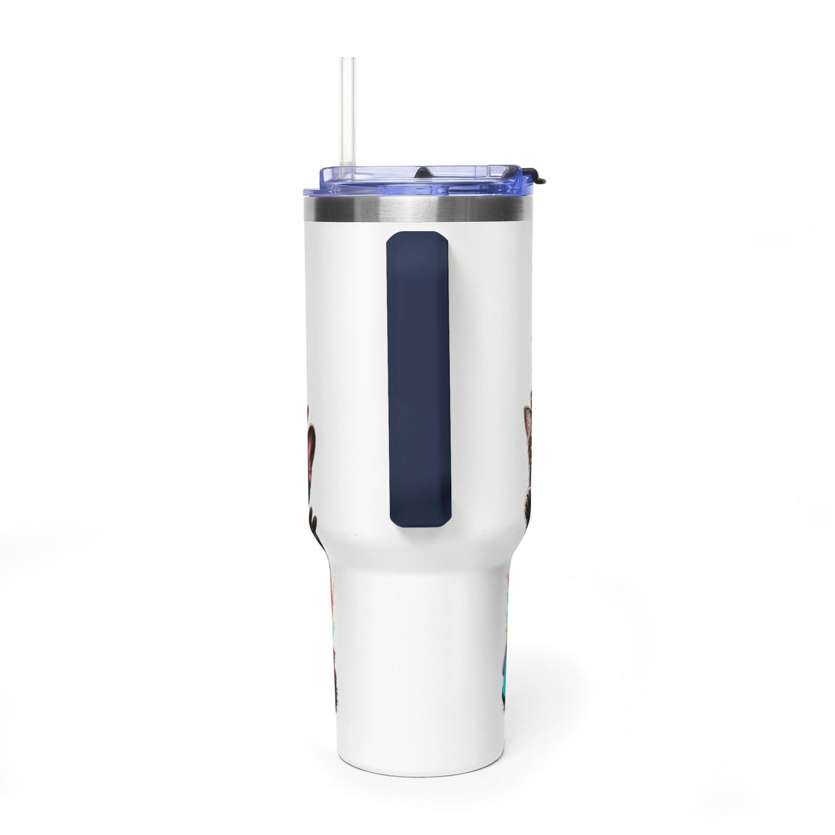 40oz Vacuum Tumbler — "Life is Better with Pets" Colorful Dog & Cat Travel Mug