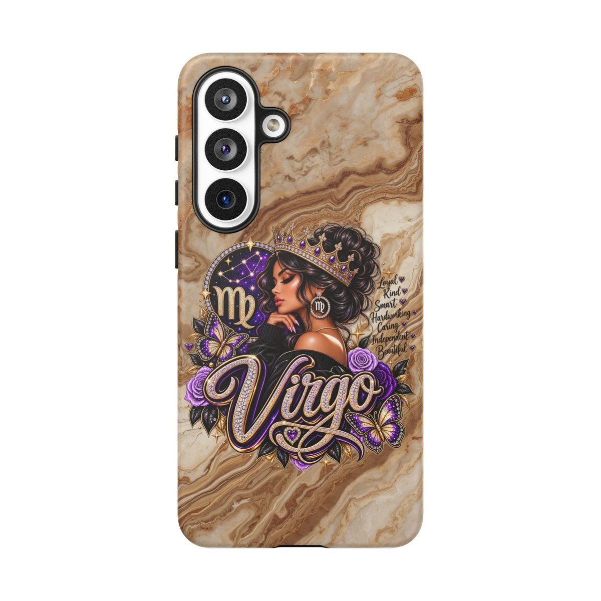 Virgo Zodiac Phone Case — Elegant Marble Astrological Design