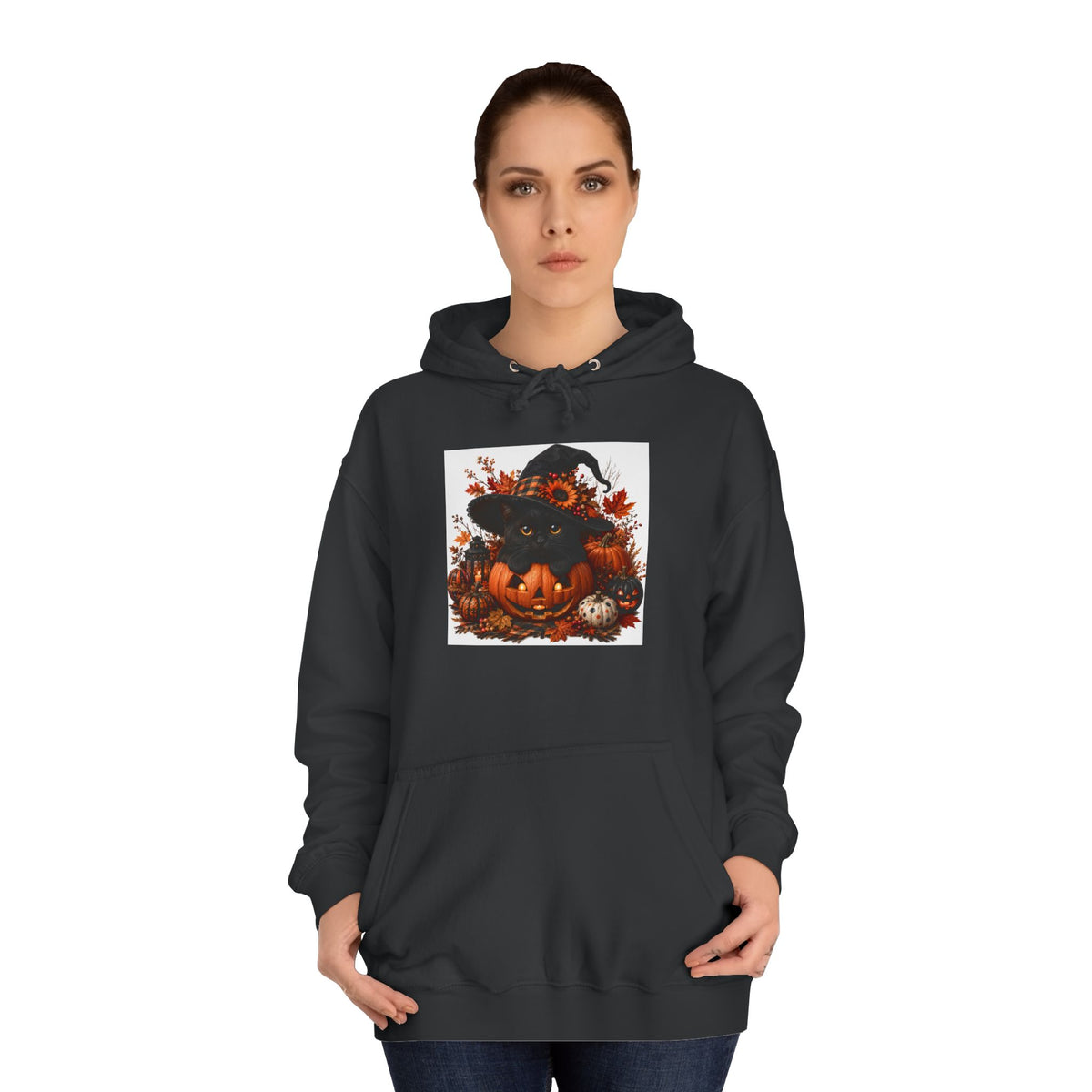 Halloween Pumpkin Witch Hoodie — Cute Spooky Fall College Sweatshirt