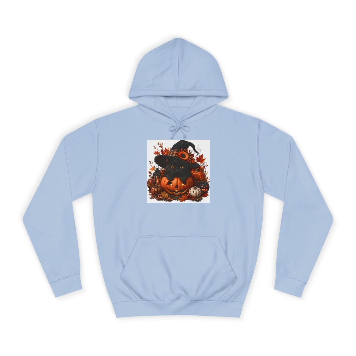 Halloween Pumpkin Witch Hoodie — Cute Spooky Fall College Sweatshirt