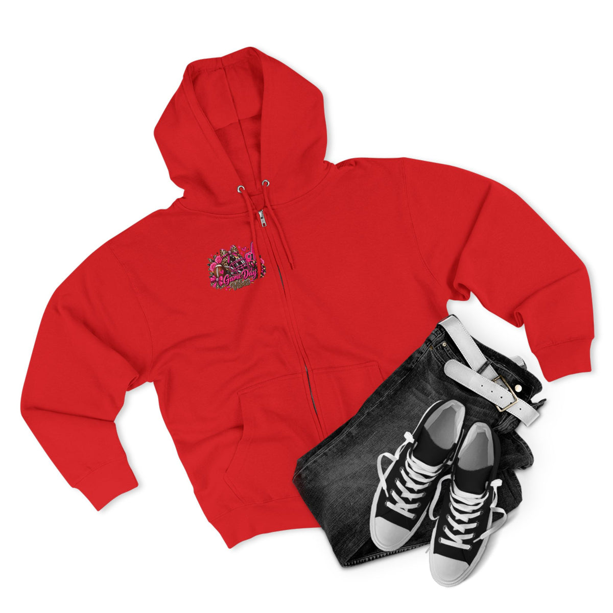 Game Day Pink Football Zip Hoodie