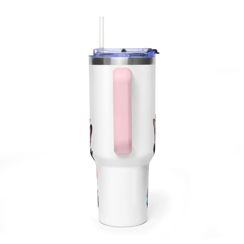 40oz Vacuum Tumbler — "Life is Better with Pets" Colorful Dog & Cat Travel Mug