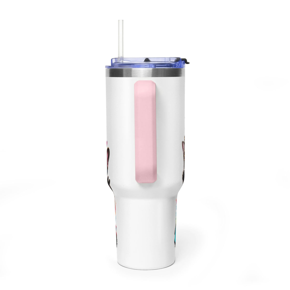 40oz Vacuum Tumbler — "Life is Better with Pets" Colorful Dog & Cat Travel Mug