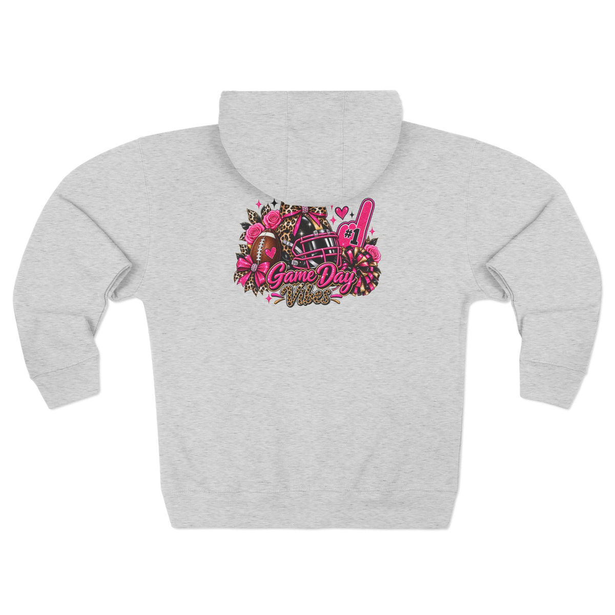 Game Day Pink Football Zip Hoodie