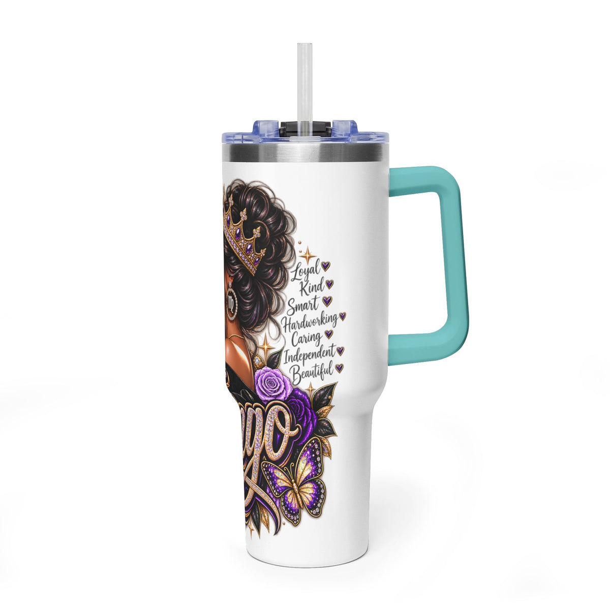 Virgo Zodiac 40oz Thermal Tumbler - Queen Virgo Astrology Travel Mug