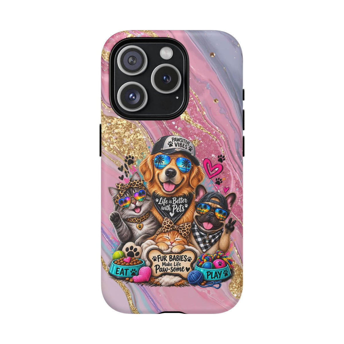 Tough Magnetic Case — Colorful ‘Life Is Better With Pets’ Dog & Cat Phone Cover