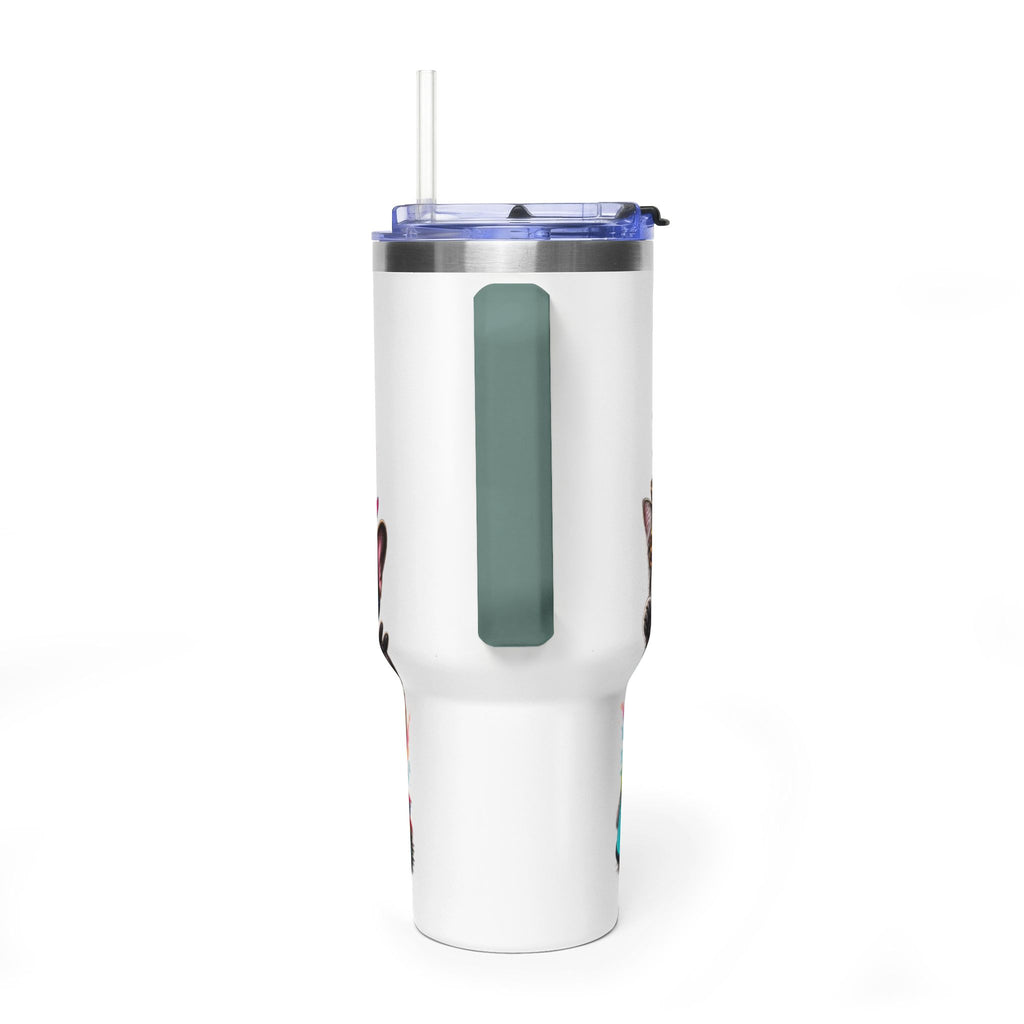 40oz Vacuum Tumbler — "Life is Better with Pets" Colorful Dog & Cat Travel Mug
