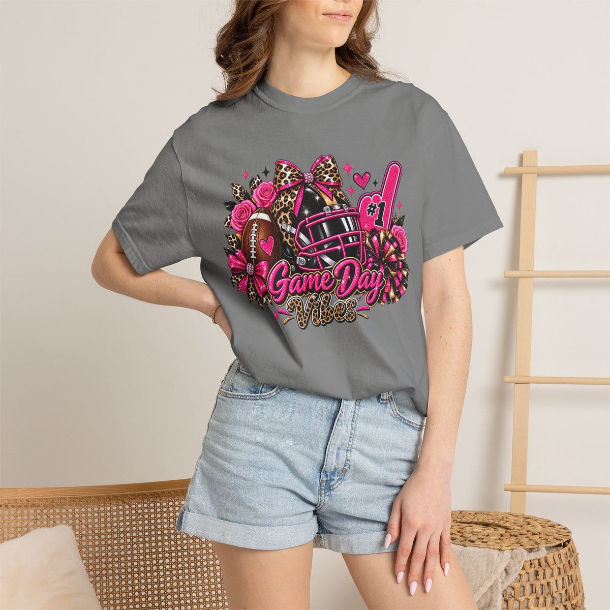 Game Day Pink Football T-Shirt