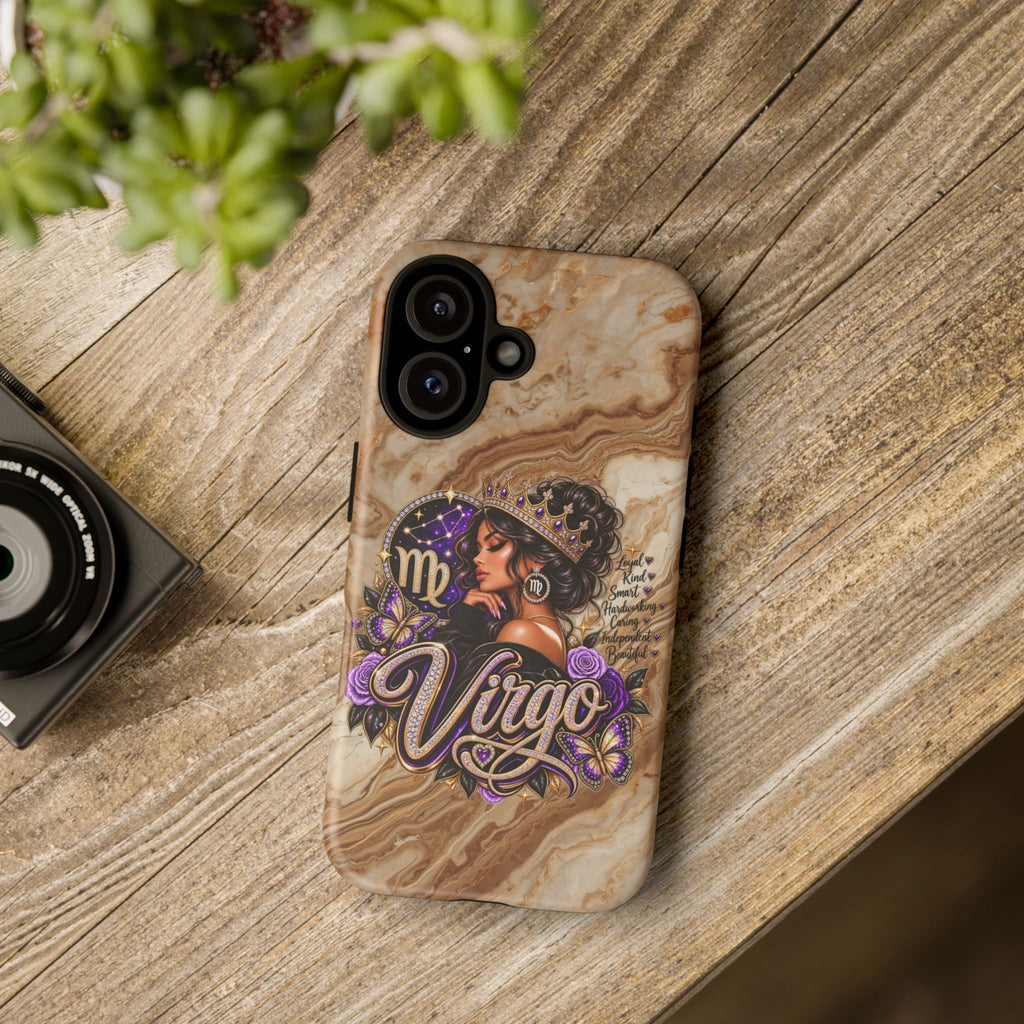 Virgo Zodiac Phone Case — Elegant Marble Astrological Design