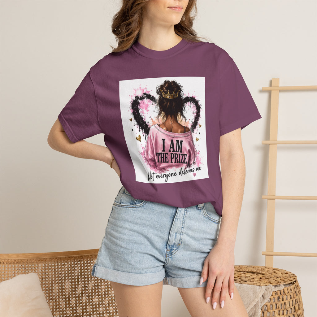 I Am The Prize T-Shirt — Self-Love Graphic Tee with Angel Wings