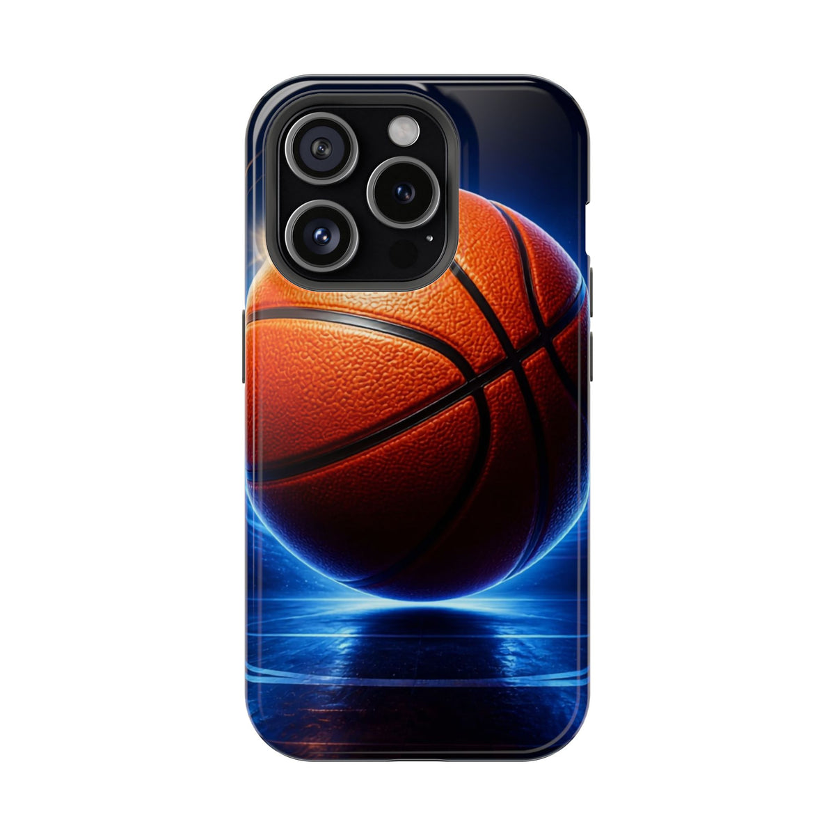 Basketball Magnetic Impact-Resistant Phone Case — Neon Court Design