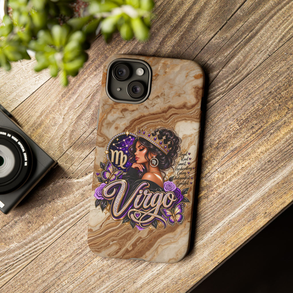 Virgo Zodiac Phone Case — Elegant Marble Astrological Design
