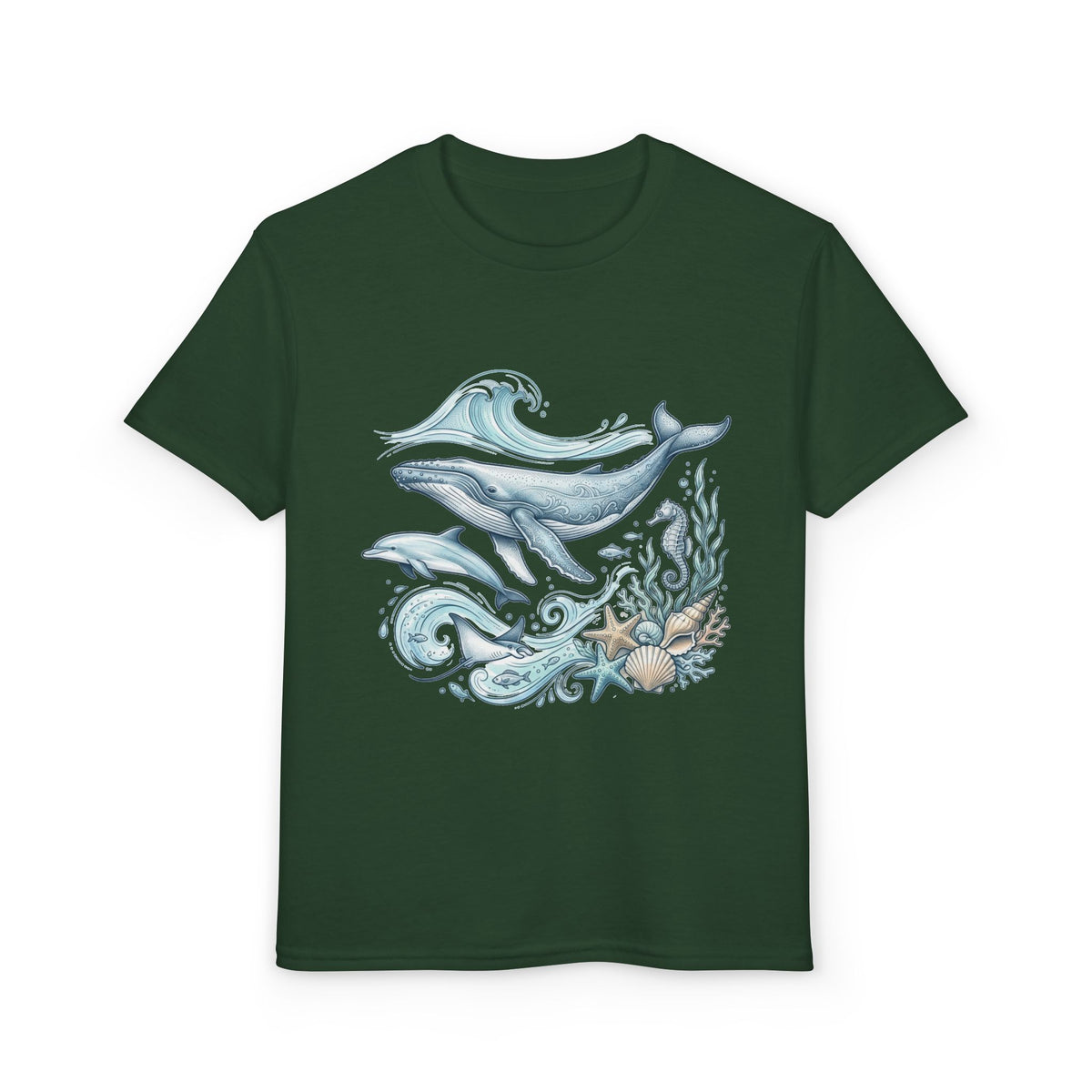 Kids' Ocean Whale Tees – Watercolor Whale & Sea Life Youth T‑Shirt