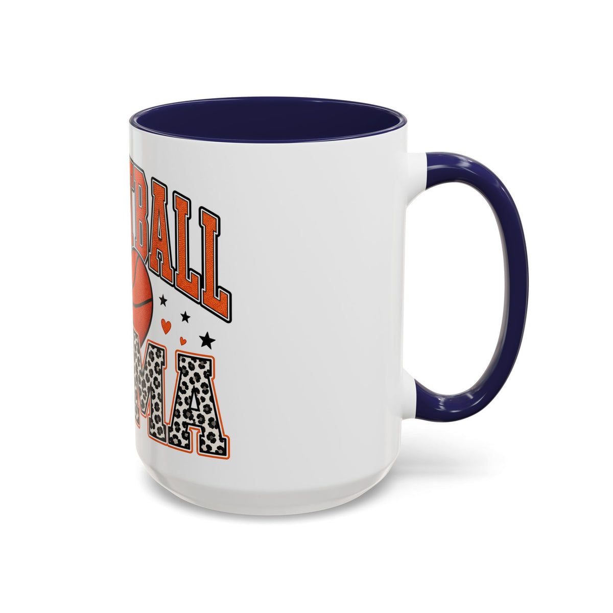 Basketball Mama Accent Coffee Mug – Leopard Print Hoop Mom Gift (11/15oz)