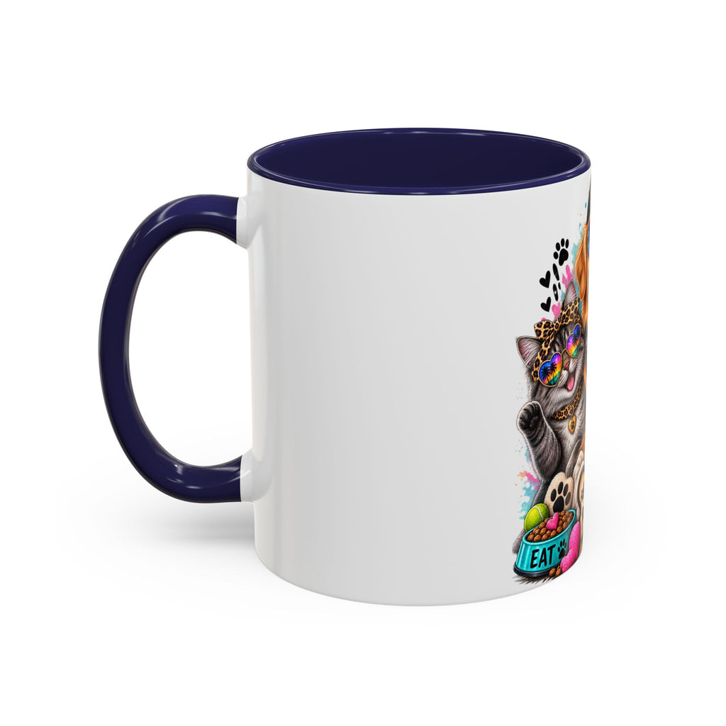 Coffee Mug — "Life is Better with Pets" Colorful Dog & Cat Paw-some Design (11/15 oz)