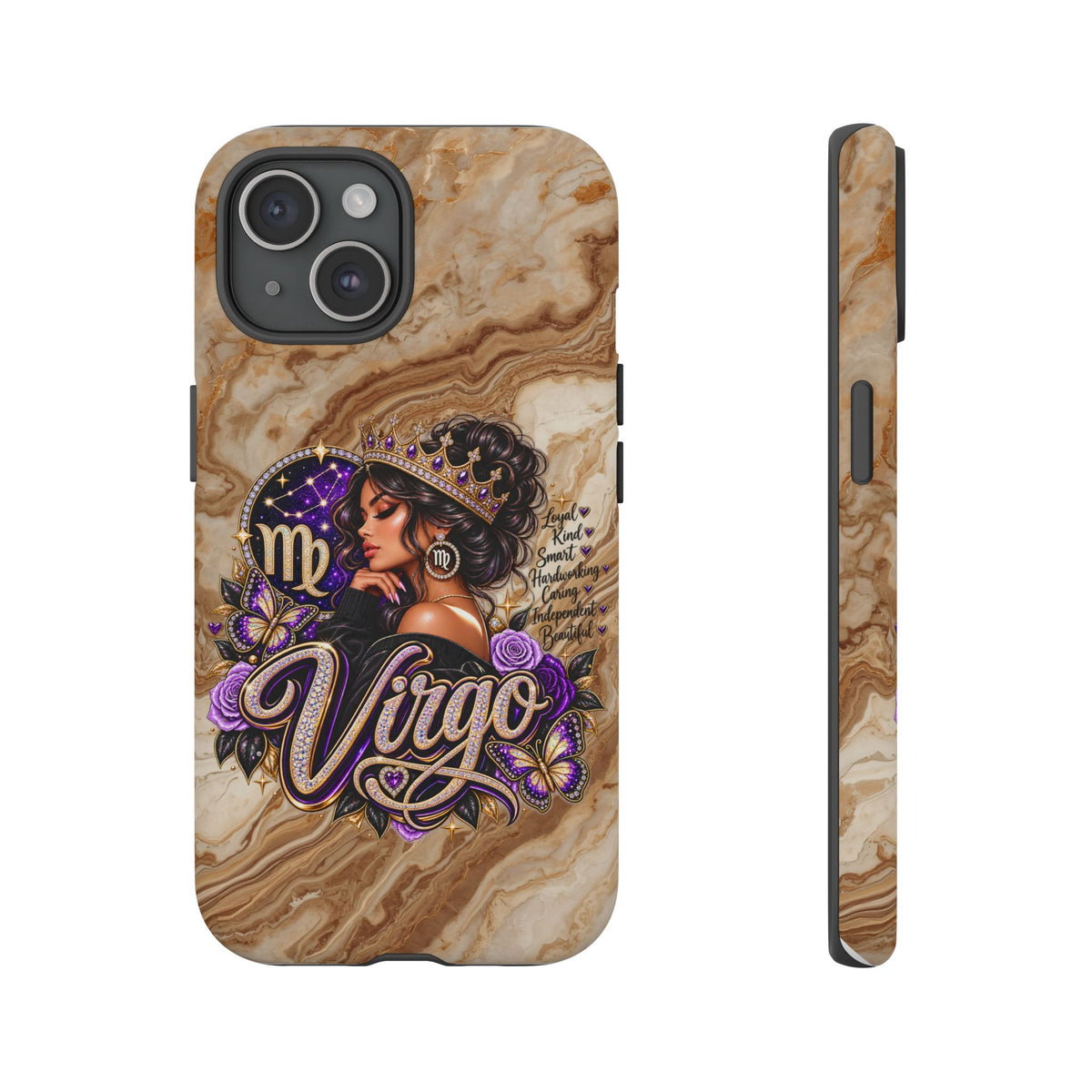 Virgo Zodiac Phone Case — Elegant Marble Astrological Design
