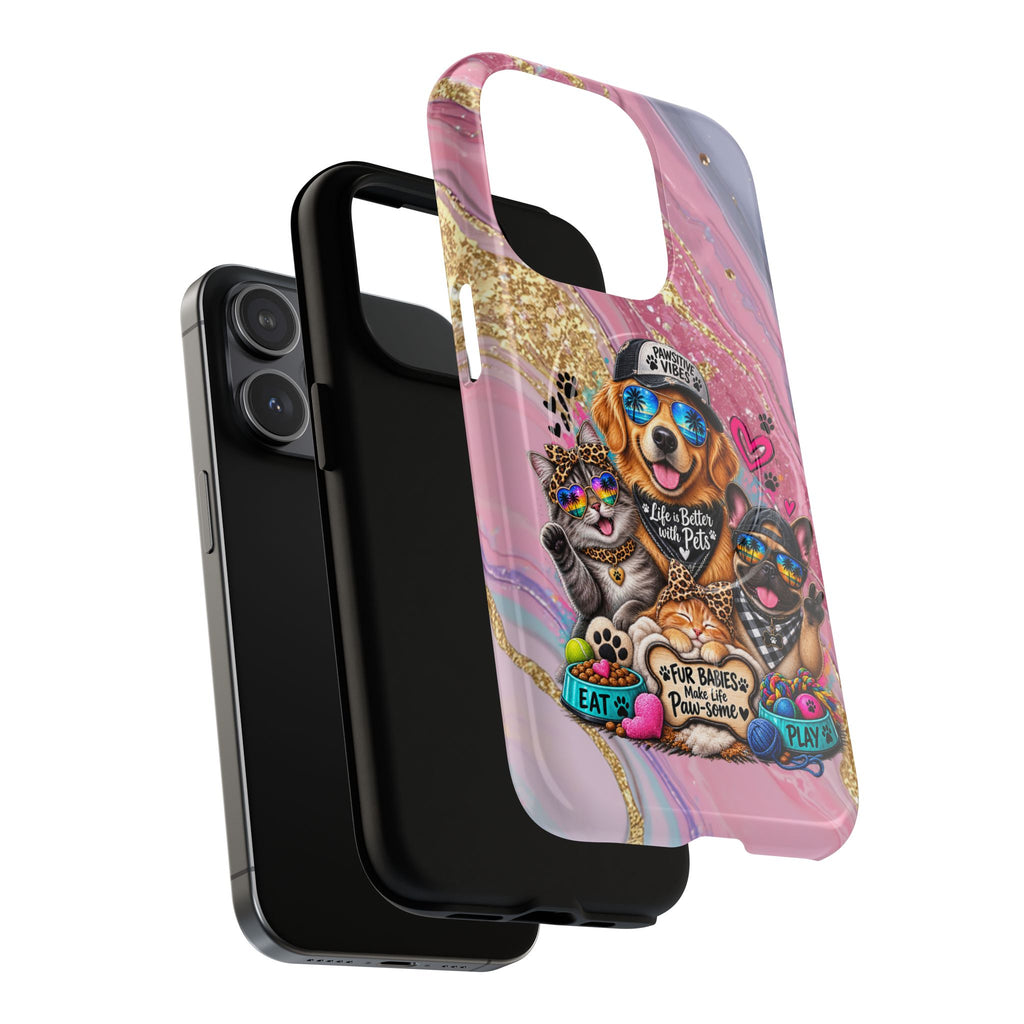 Tough Magnetic Case — Colorful ‘Life Is Better With Pets’ Dog & Cat Phone Cover