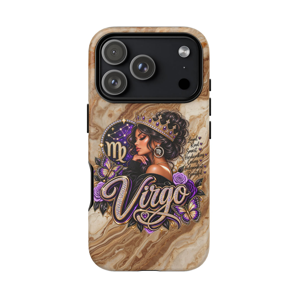 Virgo Zodiac Phone Case — Elegant Marble Astrological Design