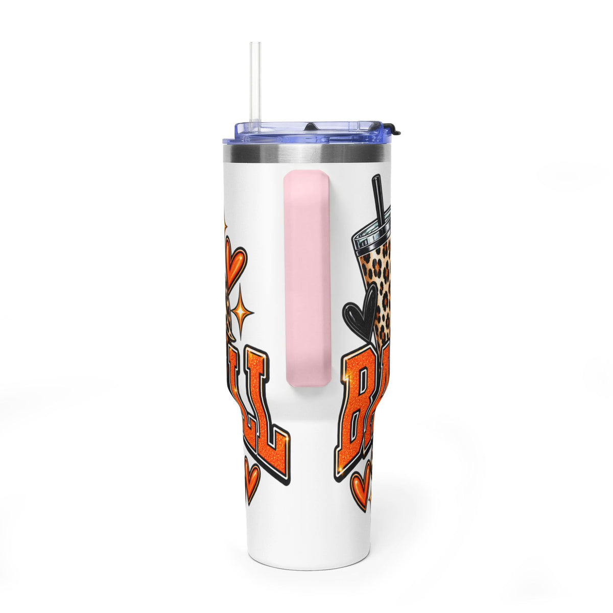 Basketball Mom Leopard Bow 40oz Vacuum Tumbler