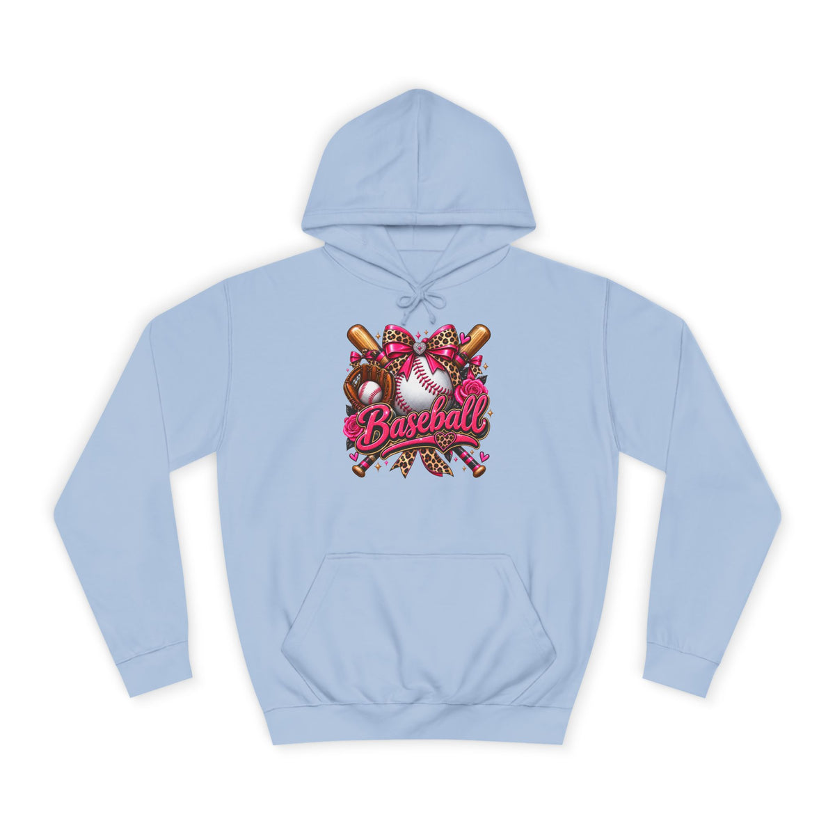 Baseball Heart Graphic Hoodie – Pink Softball/Baseball Team Pullover