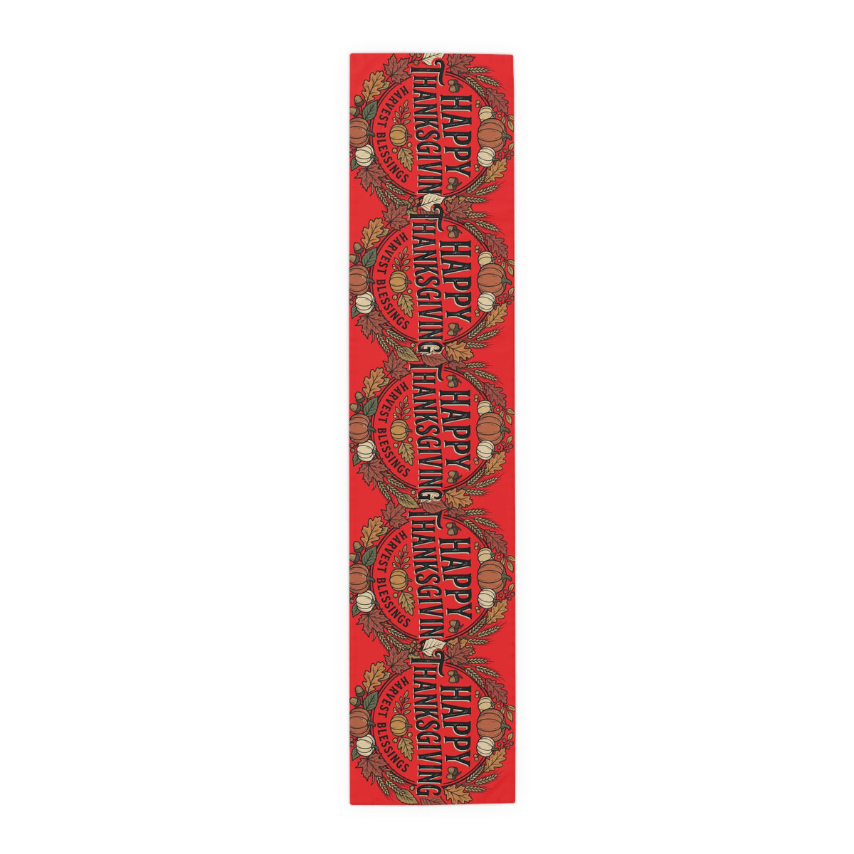 Thanksgiving Table Runner - 'Happy Thanksgiving' Fall Harvest Pumpkin Design