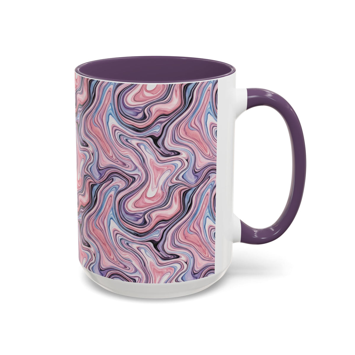 Pink Marble Swirl Accent Coffee Mug – 11/15oz