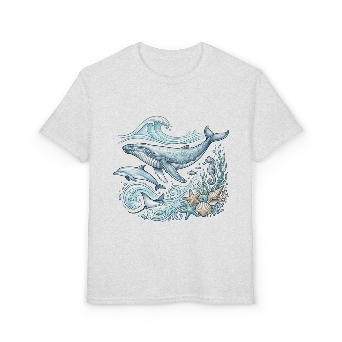 Kids' Ocean Whale Tees – Watercolor Whale & Sea Life Youth T‑Shirt