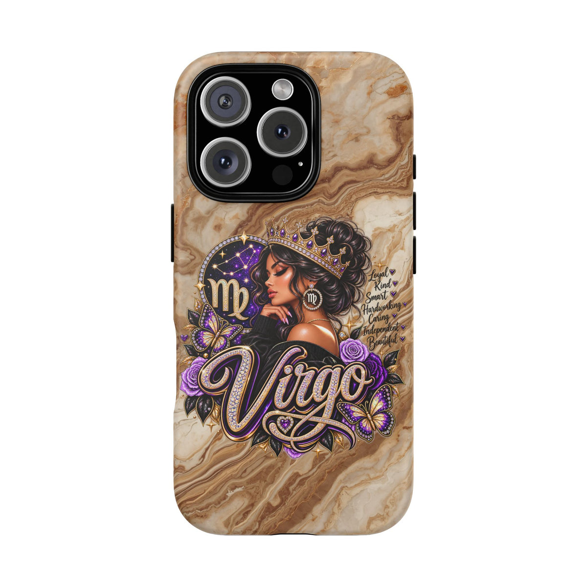 Virgo Zodiac Phone Case — Elegant Marble Astrological Design