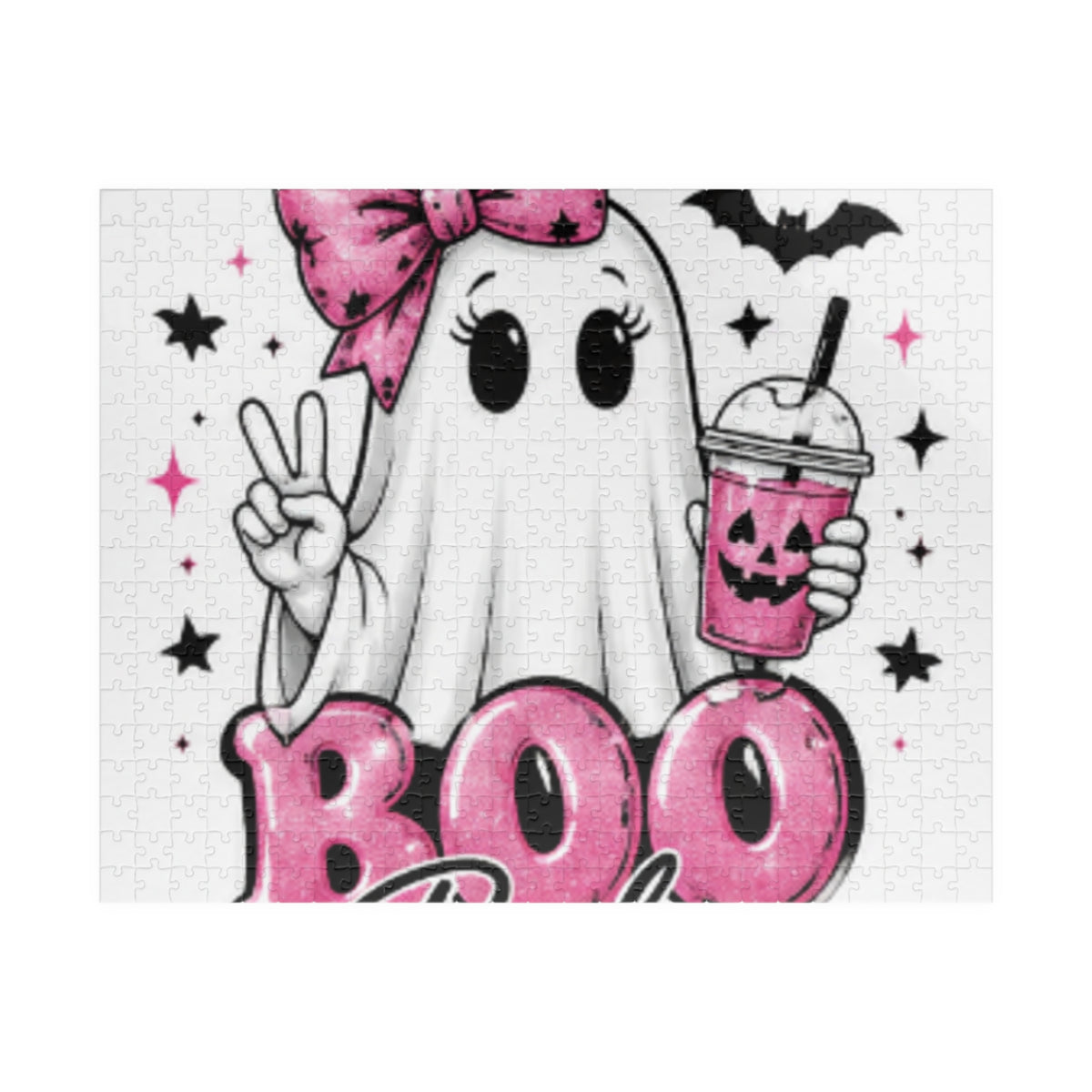 Boo Babes Halloween Puzzle — Cute Ghost with Pink Bow (110–1014 pcs)