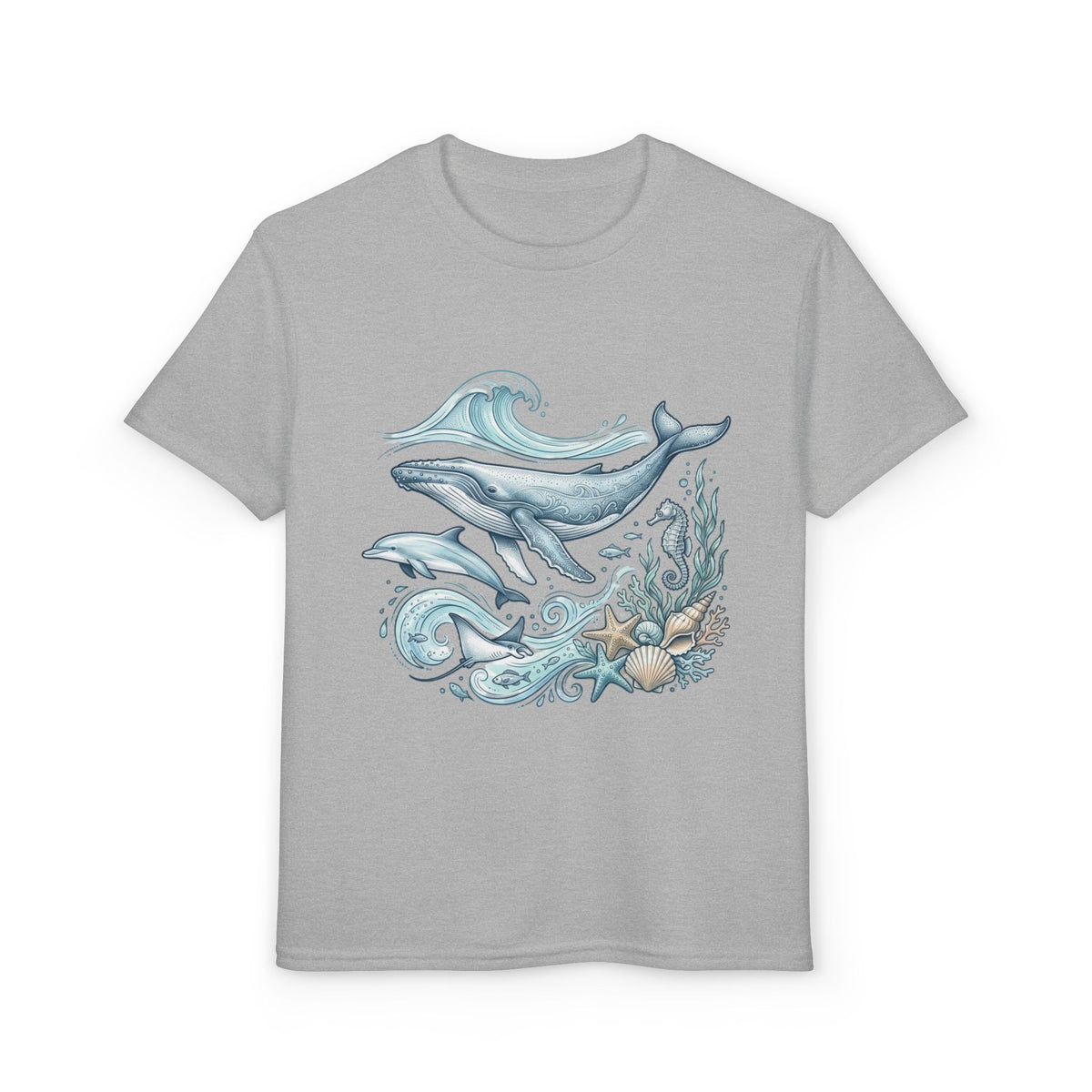 Kids' Ocean Whale Tees – Watercolor Whale & Sea Life Youth T‑Shirt
