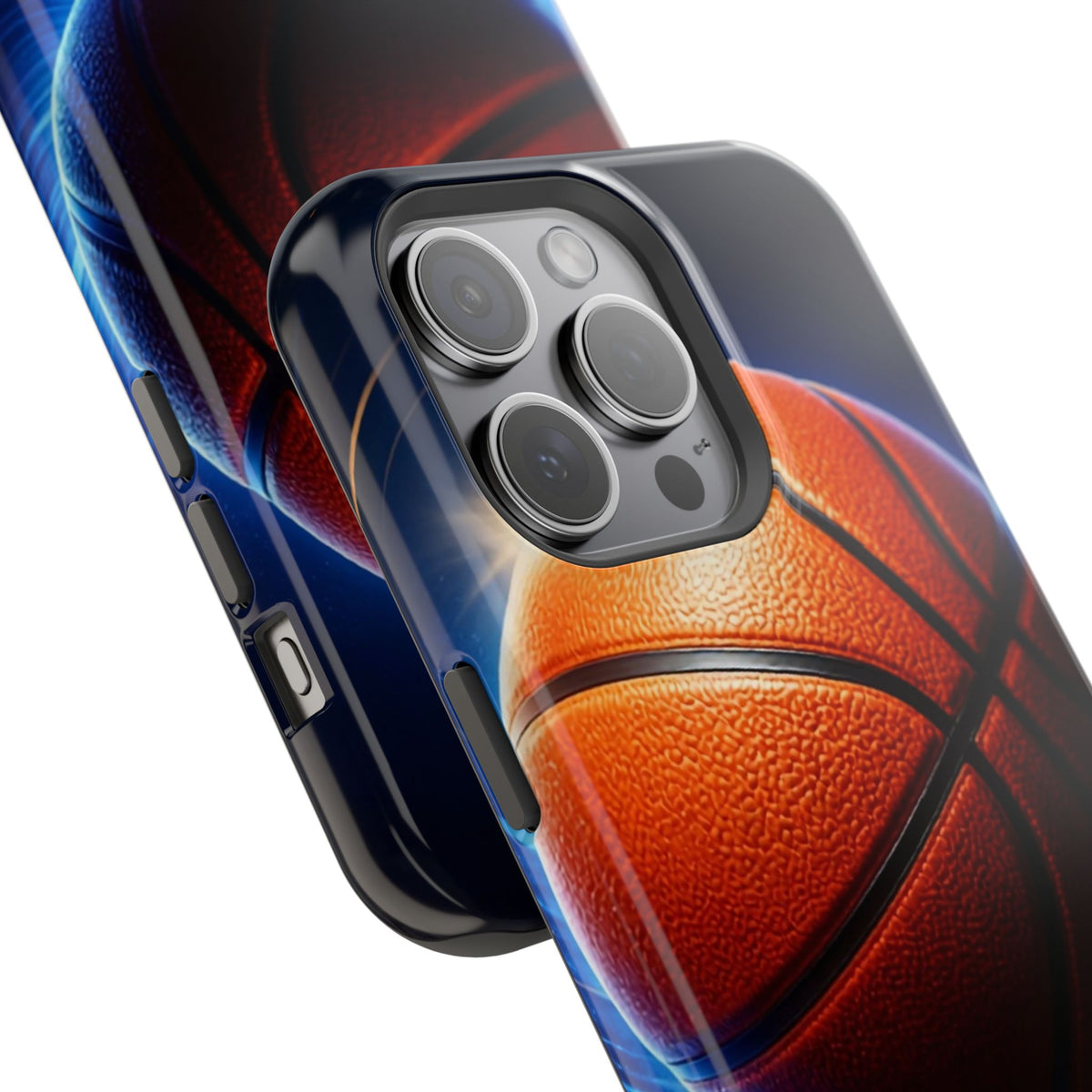 Basketball Magnetic Impact-Resistant Phone Case — Neon Court Design