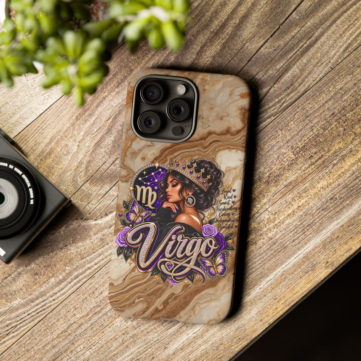 Virgo Zodiac Phone Case — Elegant Marble Astrological Design
