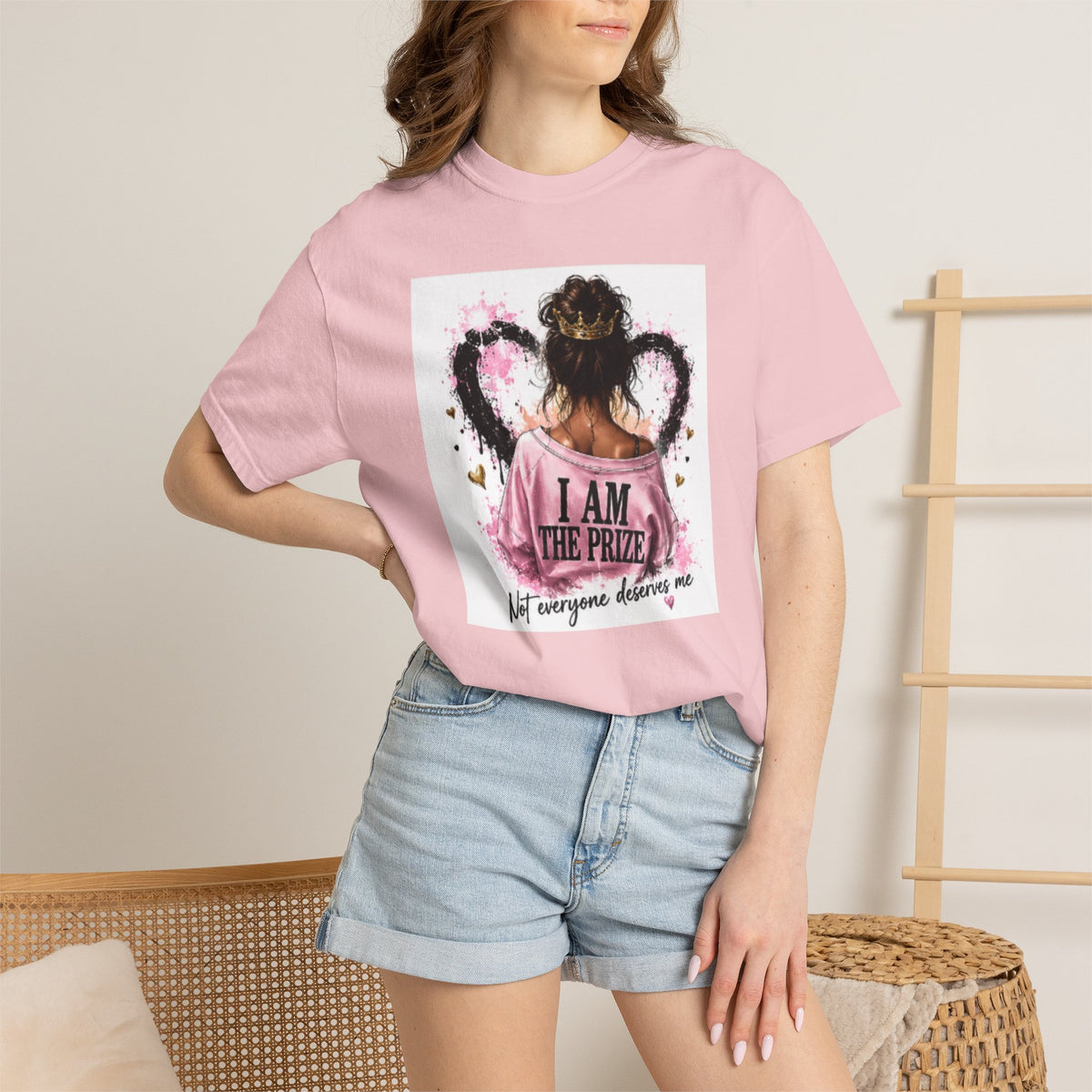 I Am The Prize T-Shirt — Self-Love Graphic Tee with Angel Wings