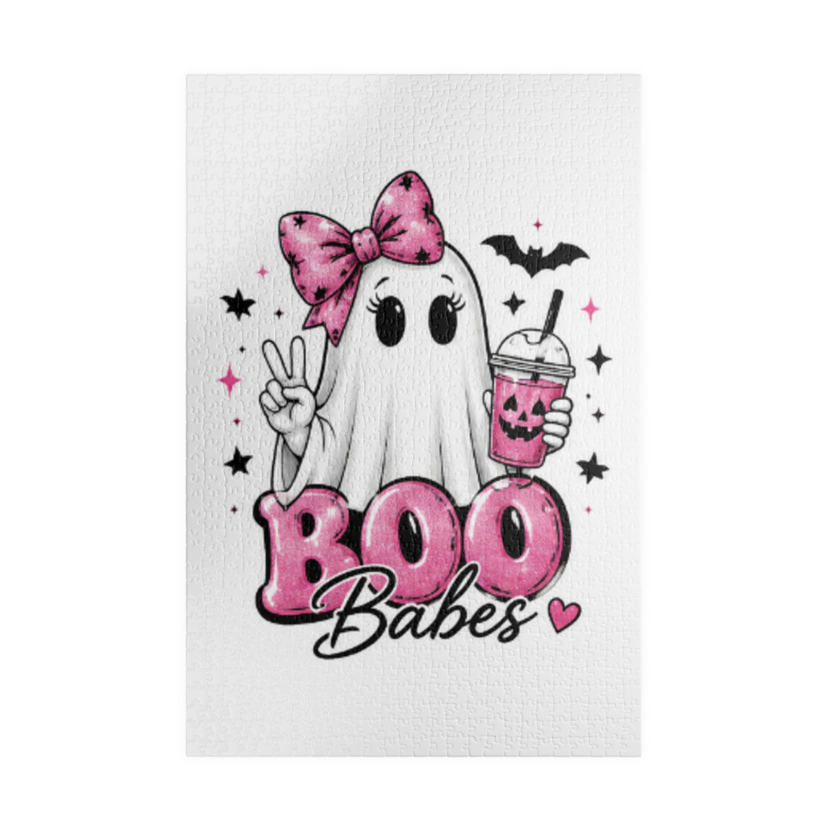 Boo Babes Halloween Puzzle — Cute Ghost with Pink Bow (110–1014 pcs)
